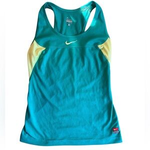 Nike Dri-FIT Women's athletic tank top Teal & Lime Racerback